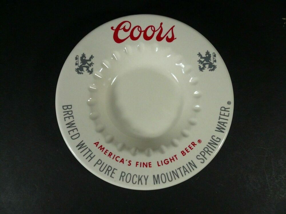 Vintage Coors Beer Ashtray America's Fine Light Beer Rocky Mountain Spring Water